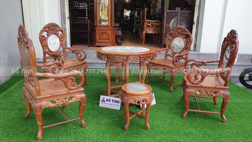 AA-39 2021| Bộ Ghế Trúc Đơn Gỗ Gụ