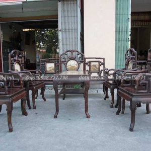 AA48-2021| Bộ Ghế Móc Mỏ Gỗ Trắc 8 Món
