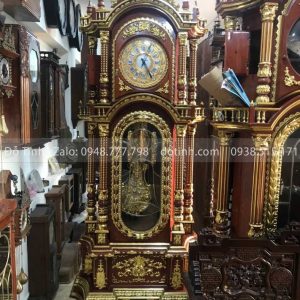 DH32-2021| Đồng Hồ Cây Dát Vàng Tứ Trụ