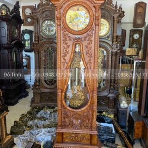 DH42-2021| Đồng Hồ Cây Máy Cơ Gỗ Sồi