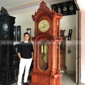 DH34-2021| Đồng Hồ Cây Tứ Trụ Gỗ Hương