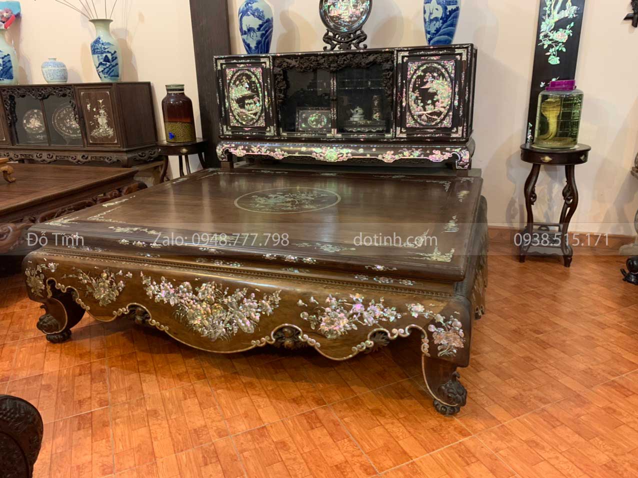 sập gụ ta khảm ốc