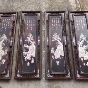 TG72-2021| Tranh Cầm Kỳ Thi Họa Khảm Ốc Gỗ Trắc