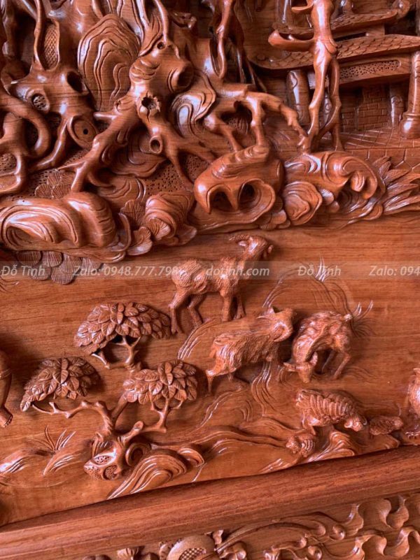tranh dong que duc tay go huong da 5