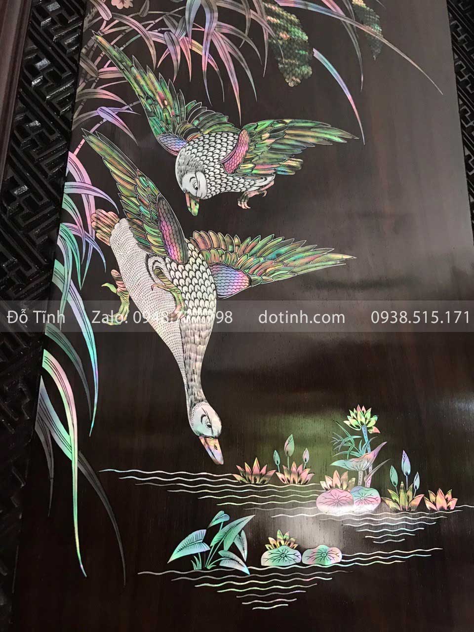 TG46-2021| Tranh Tứ Quý Khảm Ốc Xanh - Cảnh điểu tranh tu quy kham oc dep 3