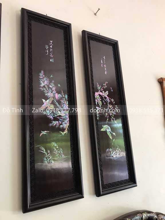 TG46-2021| Tranh Tứ Quý Khảm Ốc Xanh - Cảnh điểu tranh tu quy kham oc dep 9