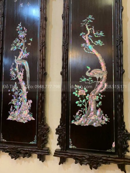 TG64-2021| Tranh Tứ Quý Khảm Ốc Đỏ Lửa Vàng Chanh tranh tu quy kham oc do 6