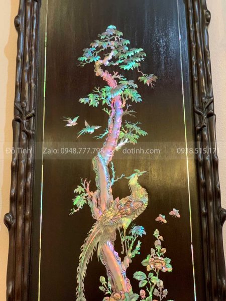 TG64-2021| Tranh Tứ Quý Khảm Ốc Đỏ Lửa Vàng Chanh tranh tu quy kham oc do 8