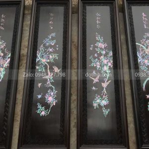 TG74-2021| Tranh Tứ Quý Lê Na Đào Lựu Khảm Ốc