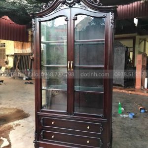 TU14-2021| Tủ Bày Đồ Louis Kiểu Pháp Gỗ Gụ