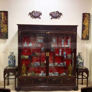TU36-2021| Tủ Bày Đồ Mai Đào Gỗ Gụ
