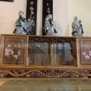 TC15-2021| Tủ Chè Gỗ Gụ Khảm Cảnh Mai Treo