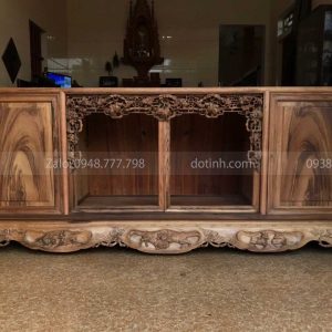 TC14-2021| Tủ Chè Đục Gỗ Gụ Ta Quảng Bình Siêu Vân