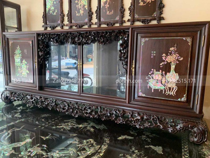 Tủ Chè Gỗ Gụ Khảm Đông Bích
