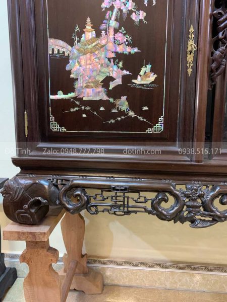 TC08-2021| Tủ Chè Ngũ Phúc Khảm Tích tu che ng phuc kham tich 7