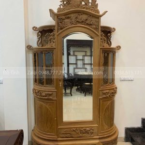 TU31-2021| Tủ Chùa Đục Tích Tam Quốc Gỗ Gụ