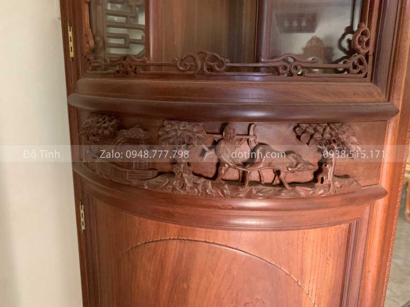 TU25-2021| Tủ Chùa Gỗ Gụ Đục Tích Tam Quốc tu chua go gu duc tich tam quoc 3
