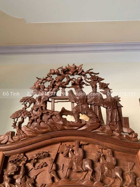 TU25-2021| Tủ Chùa Gỗ Gụ Đục Tích Tam Quốc tu chua go gu duc tich tam quoc 5