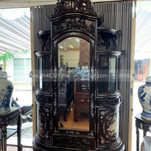 TU35-2021| Tủ Chùa Cánh Cong Khảm Ốc Gỗ Gụ