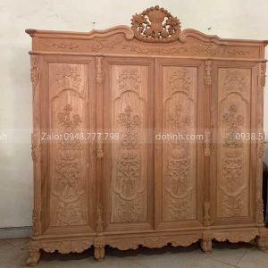 TU19-2021| Tủ Quần Áo 4 Cánh Gỗ Hương Đá