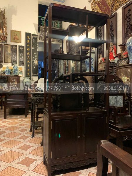 Tủ Bày Đồ Trơn Cổ Gỗ Trắc