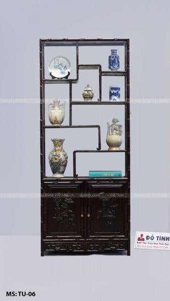 TU06- Tủ Bày Đồ Trúc Nhỏ Đục Tứ Diện tu bay do duc tu dien 1