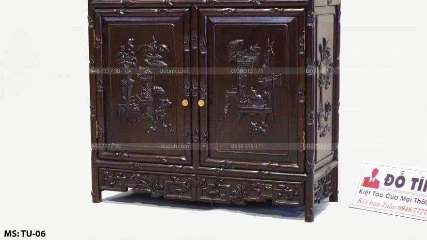 TU06- Tủ Bày Đồ Trúc Nhỏ Đục Tứ Diện tu bay do duc tu dien 2