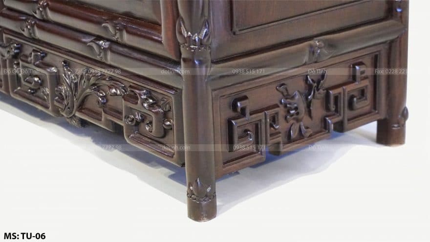 TU06- Tủ Bày Đồ Trúc Nhỏ Đục Tứ Diện tu bay do duc tu dien 4