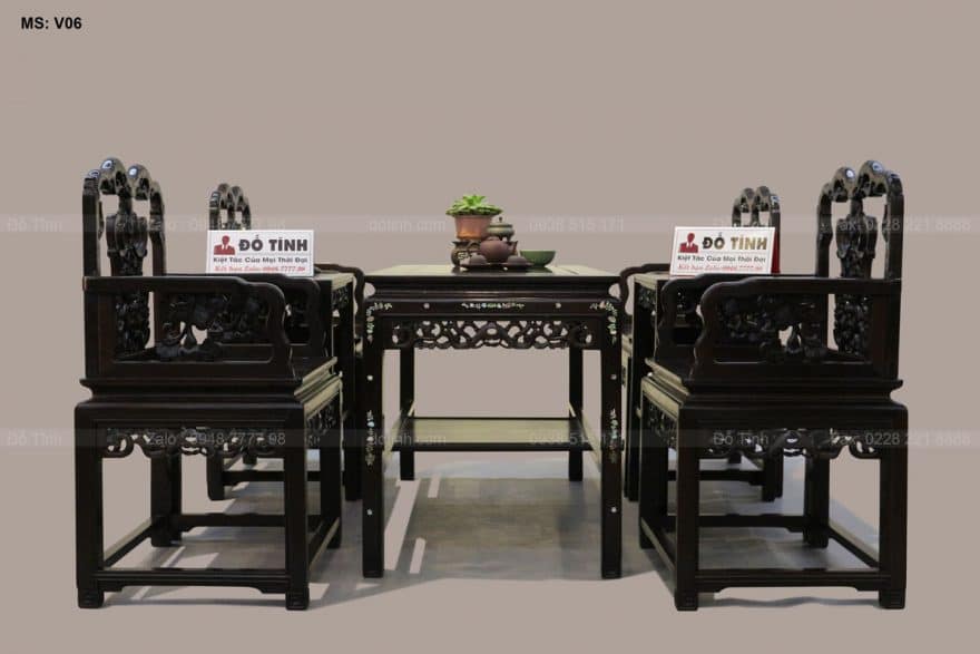 Bộ Vách Tàu Dơi Khảm Ốc Gỗ Gụ