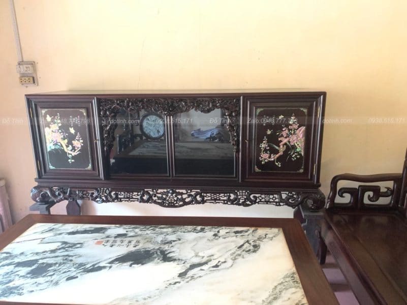 Tủ chè ngũ phúc khảm ốc.