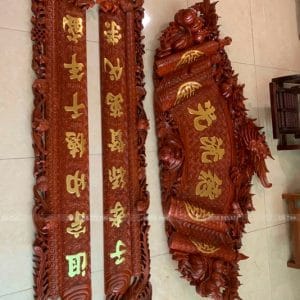 TG126-2022| Bộ Cuốn Thư Câu Đối Dát Vàng