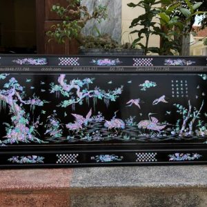TG118-2022| Tranh Gỗ Khảm Tùng Hạc Diên Niên
