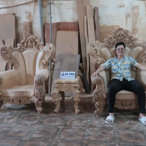 HG03| Bộ Bàn Ghế Hoàng Gia Gỗ Gõ Đỏ 6 Món