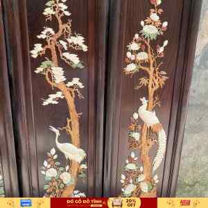 TG138 - Bộ tứ quý gỗ trắc ta cao cấp [Ngà & Gỗ Xưa] - 1m29.29