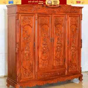TA08 Tủ áo cành hồng 3 buồng - Hàng đẹp tâm huyết - Dài 2m13