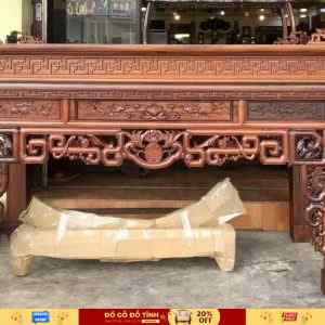 BT06  Bàn thờ ngũ phúc đẹp (Cổ chữ vạn, Riễu thủng, Chân đi viền công)