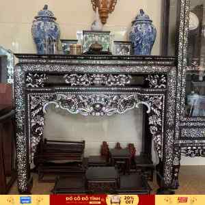 BT101 Bàn nghi thờ miền Tây khảm ốc xà cừ "PHÚC LỘC THỌ"