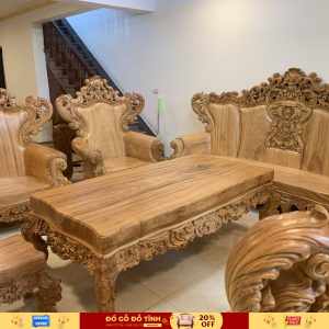 Mã 34 :Bộ Bàn Ghế Hoàng Gia - Gỗ Gõ Đỏ ( nguyên khối ) - 9 Món - Hàng Vip
