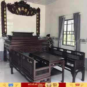 CBT02 Bộ Combo đồ thờ 3 món - Hàng đặt cao cấp - Gỗ gụ ta