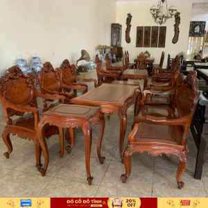 Mã 14 : Bộ Bàn Ghế Louis - Gỗ Hương Ta - Hàng Cao Cấp