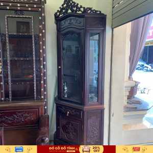 Mã 8:Tủ Góc Thường - Gỗ Gụ - Cao 2m