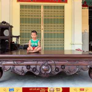 MS15: Sập Louis Pháp - Gỗ Gụ Ta - Hàng Đục Tứ Diện Siêu Nét- KT 1m8 -2m ( Hàng Cực Vip)